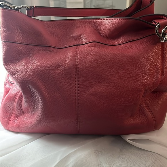 Coach Lexy Large Strawberry Pink Pebble Leather Shoulder Bag - Picture 15 of 16